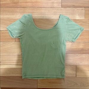 Aeropostale Olive Green Cutout Back Crop Top